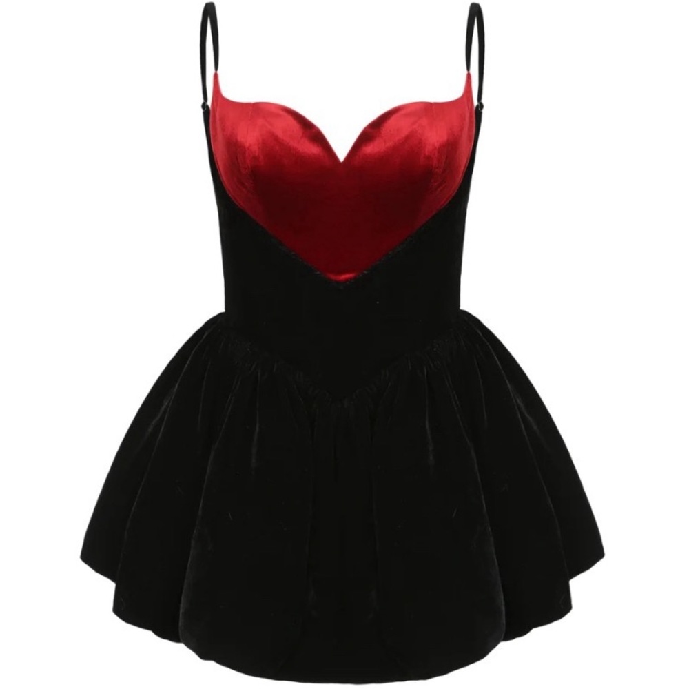 Nana Jacqueline-Gabriella Velvet Dress(WORN ONCE)built in velvet shorts under